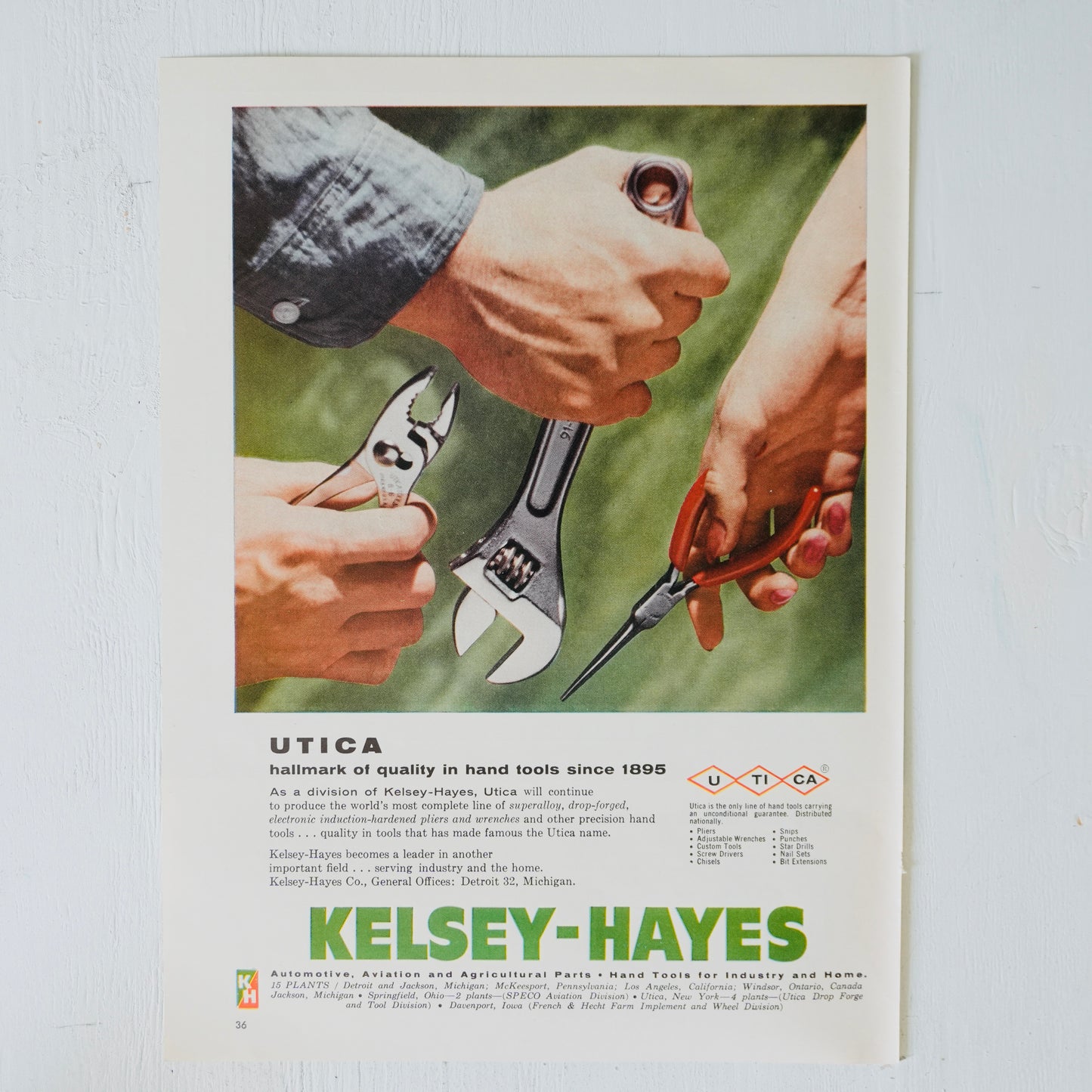 Utica Kelsey-Hayes Hand Tools Ad