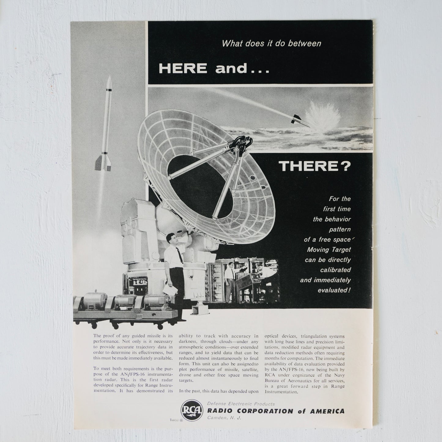 RCA AN/FPS-16 Instrumentation Radar Ad