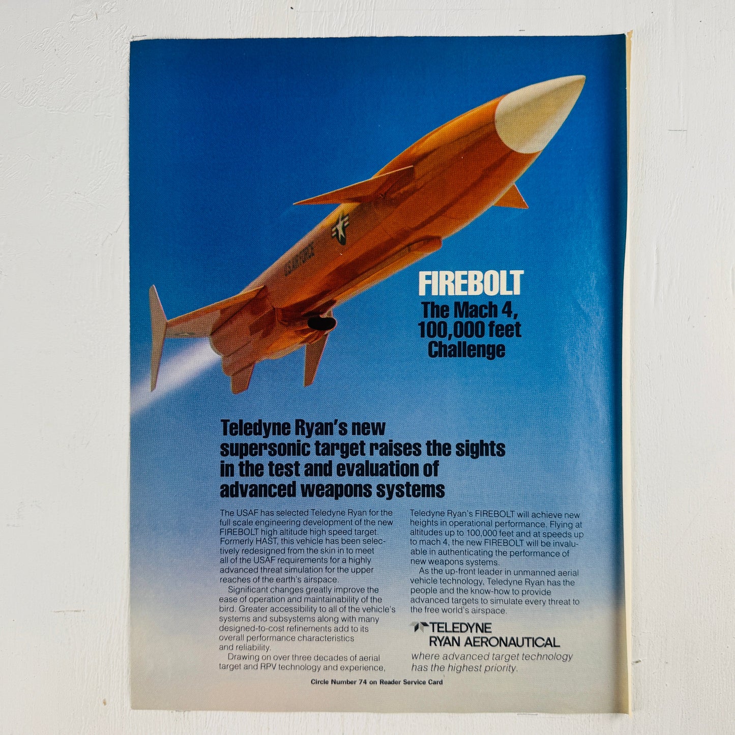 Ryan Firebolt Target Drone