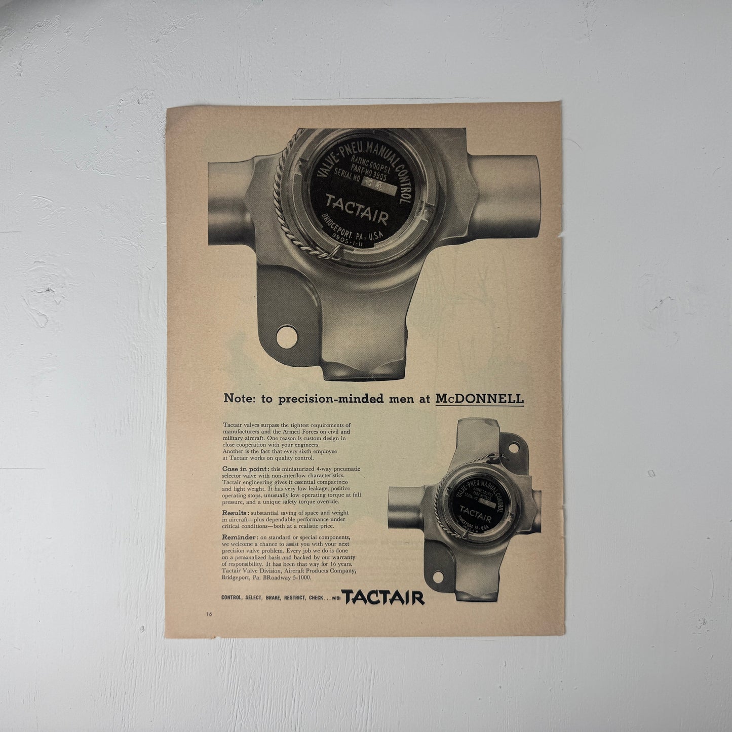 To: McDONNELL Valve Ad