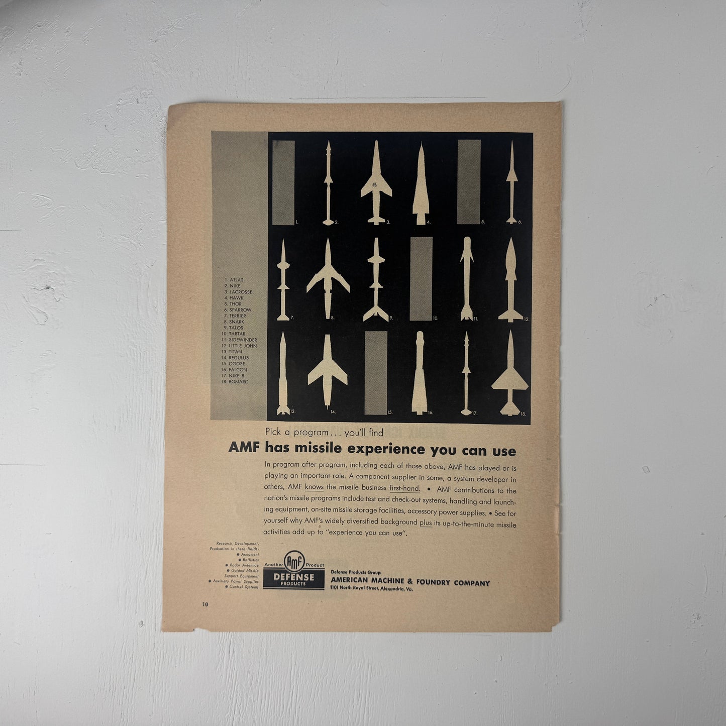 AMF Missile Experience Recruiting Ad