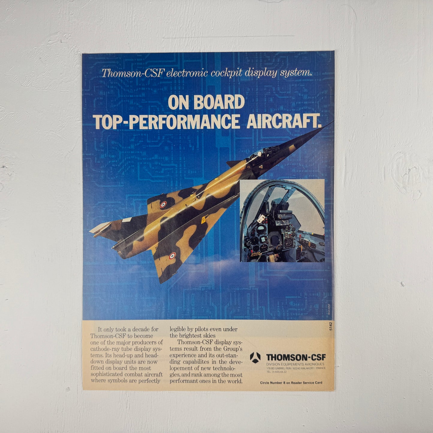 Mirage Cockpit Display 1984 Ad