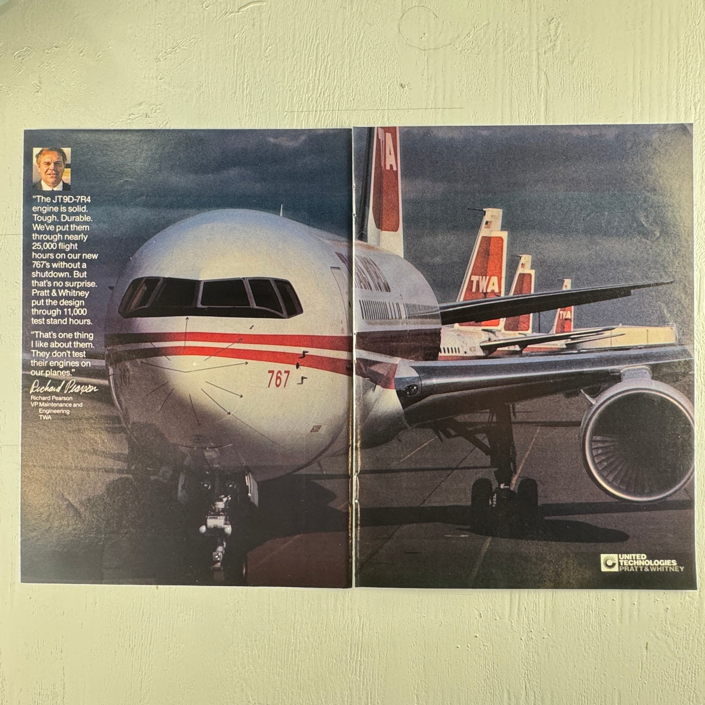 Pratt & Whitney TWA 2-Page Ad