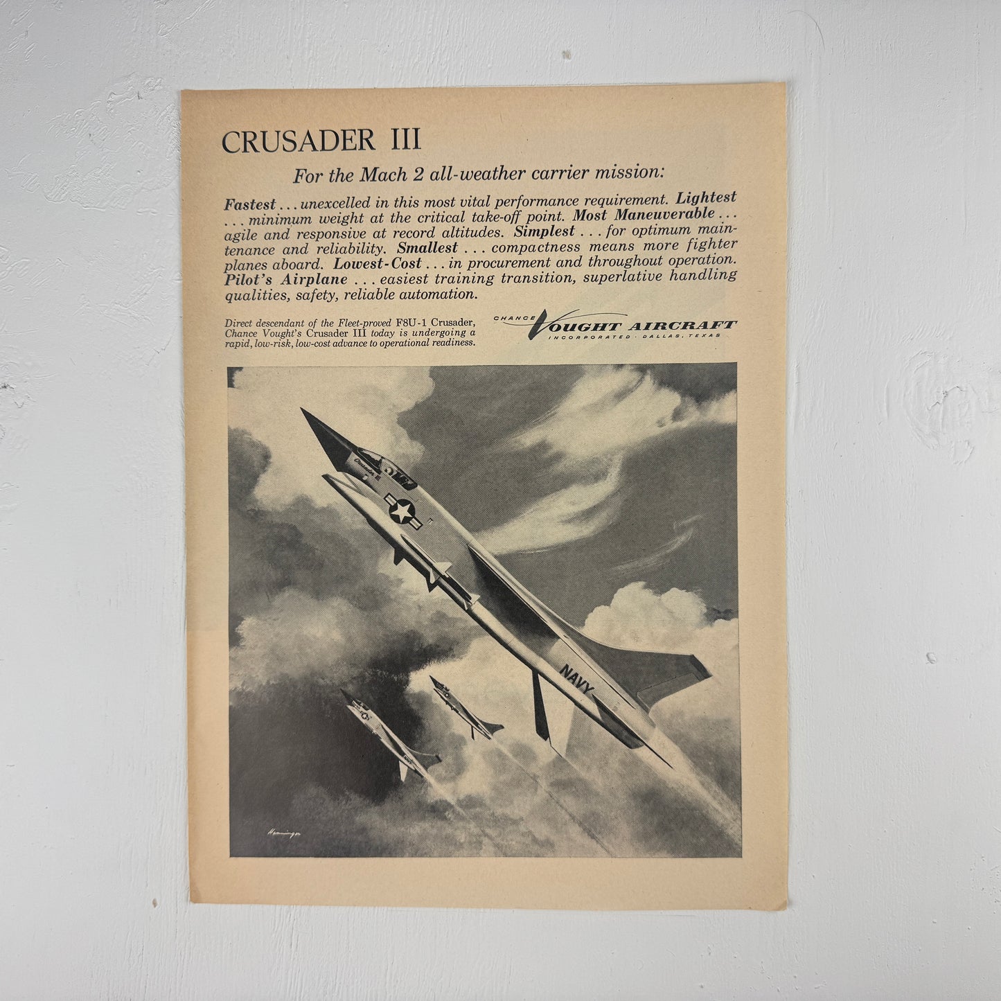 Vought Crusader III 50s Ad