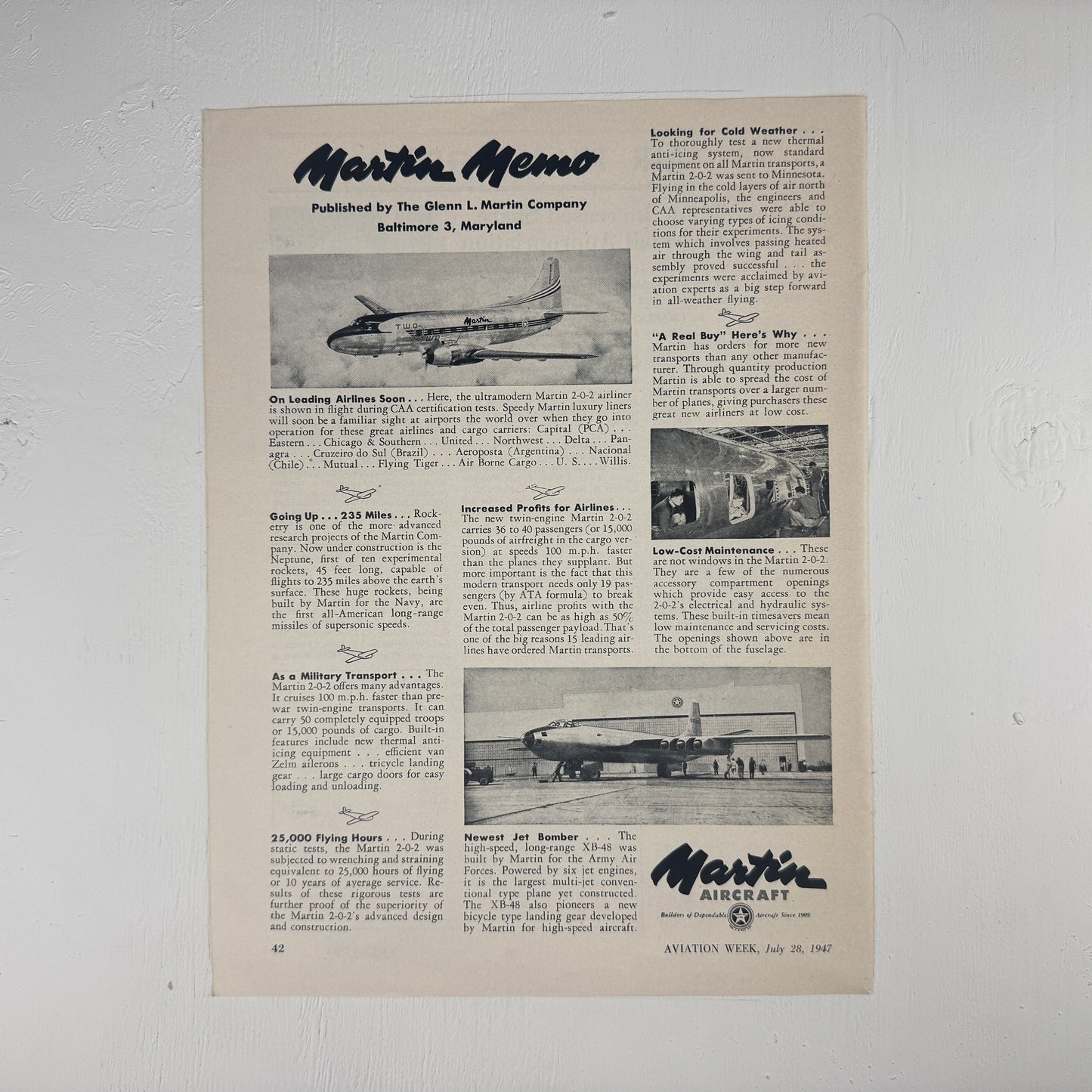 Martin Memo July 1947