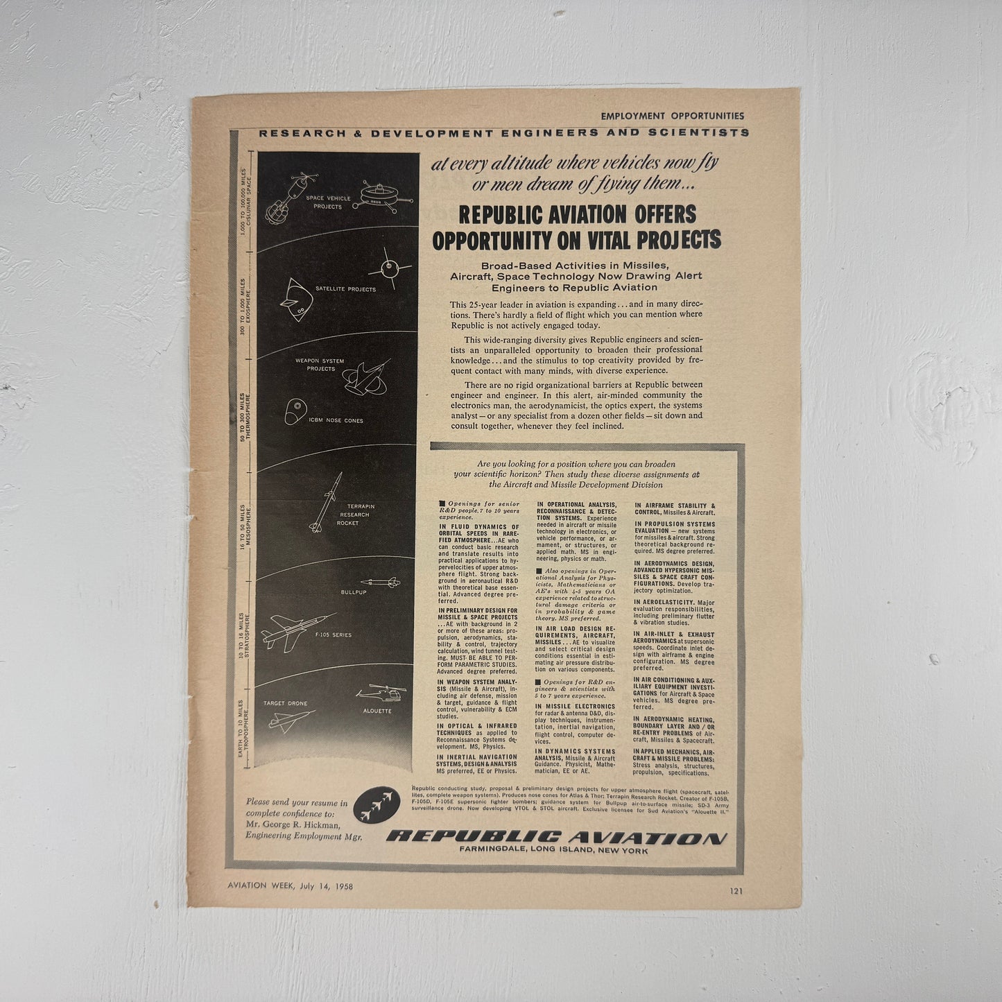 Republic Aviation 1959 Recruiting Ad