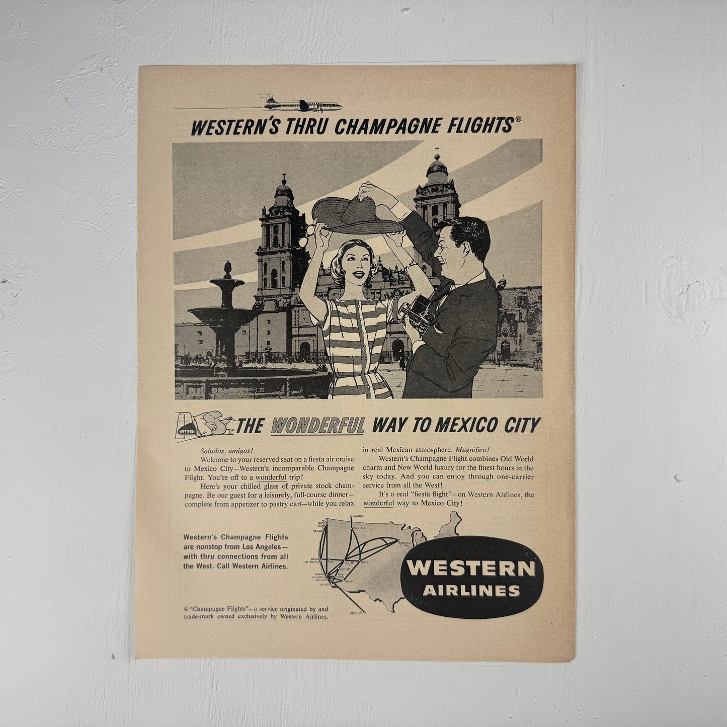Western Airlines Mexico City 1959 Ad