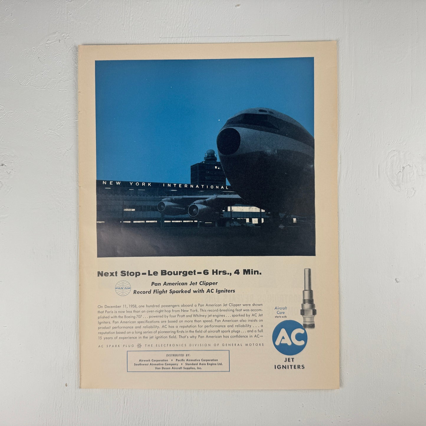 Pan Am Jet Cliper AC Igniters Ad