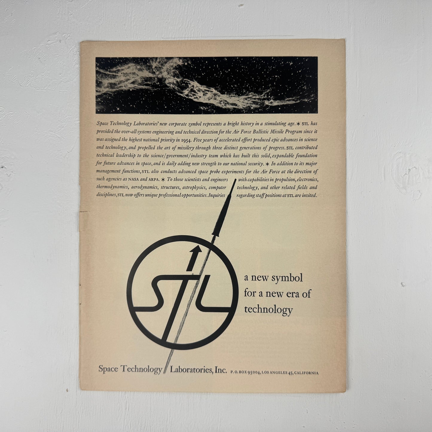 Space Technology Laboratores Hiring Ad