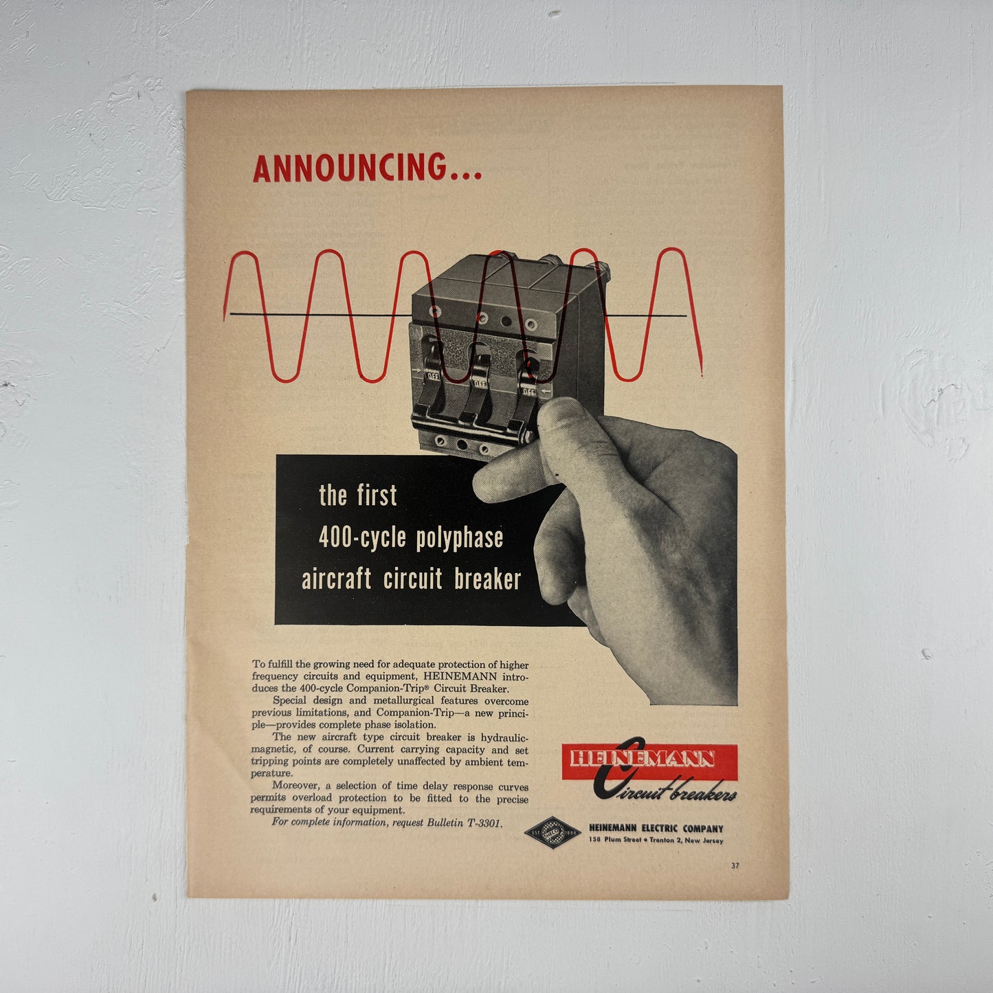 Heinemann Circuit Breakers 1950s Ad