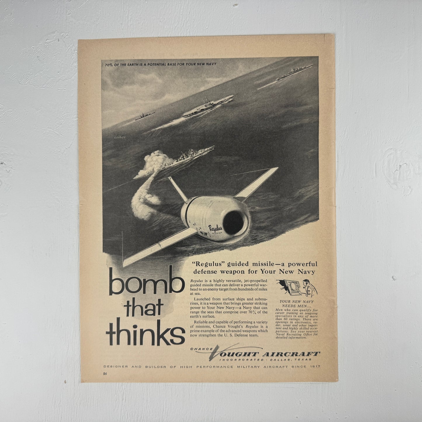 Vought Regulus "The Bomb that Thinks" Ad