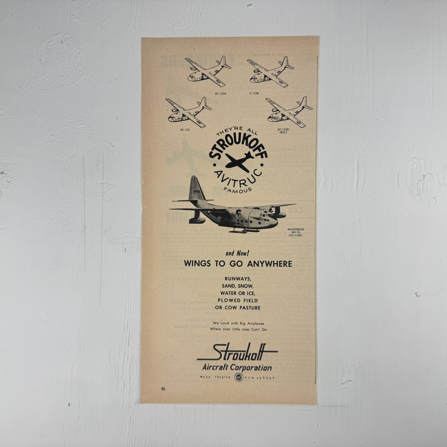 Stroukoff Aircraft 1955 Ad
