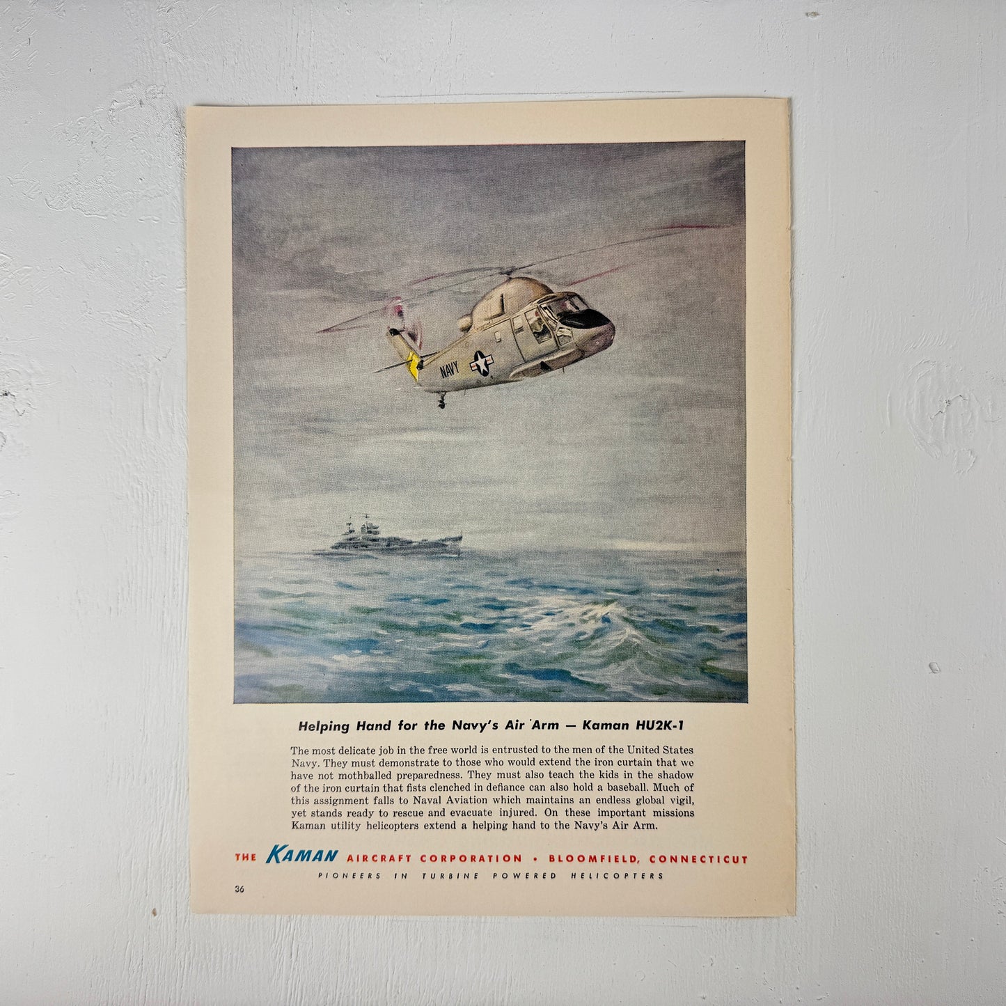 Kaman Helicopter Helping Hand for Navy's Air Airm