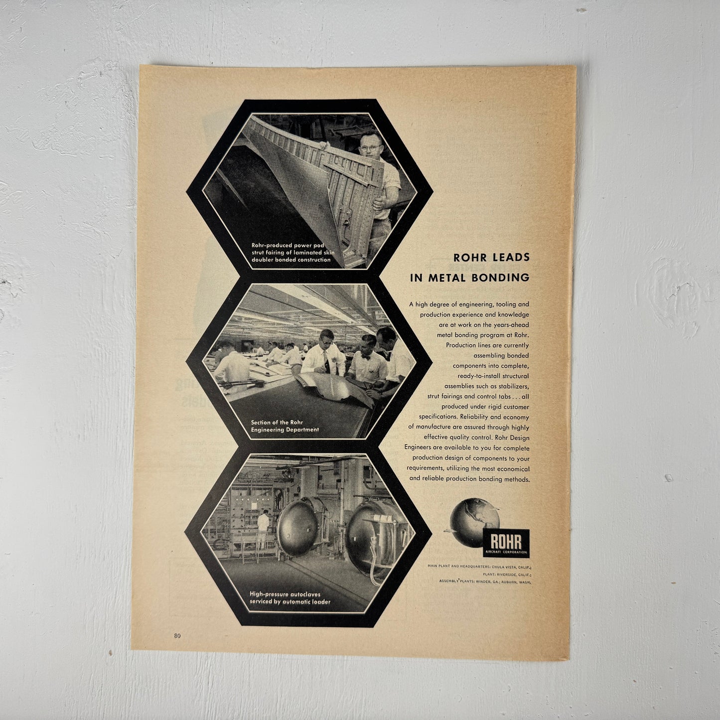 Rohr Metal Bonding Honeycomb Ad