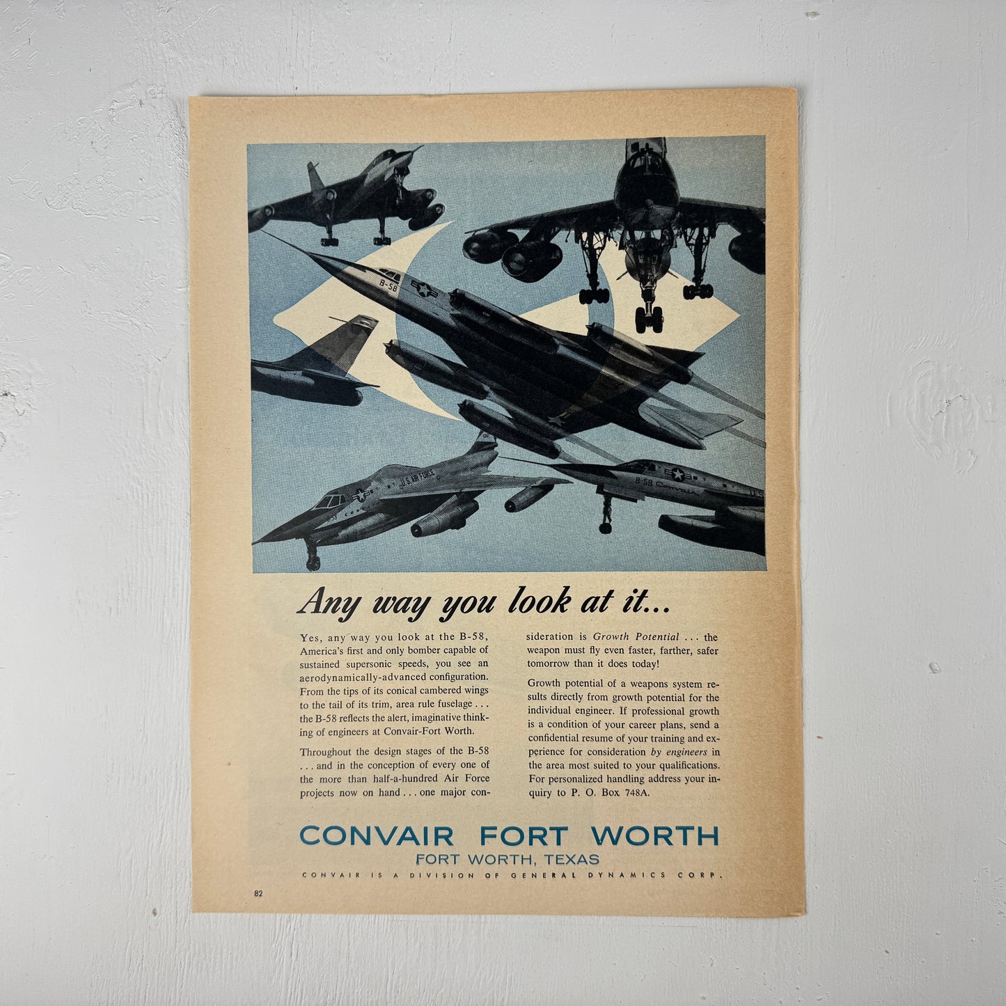 B-58 Convair Recruiting Ad