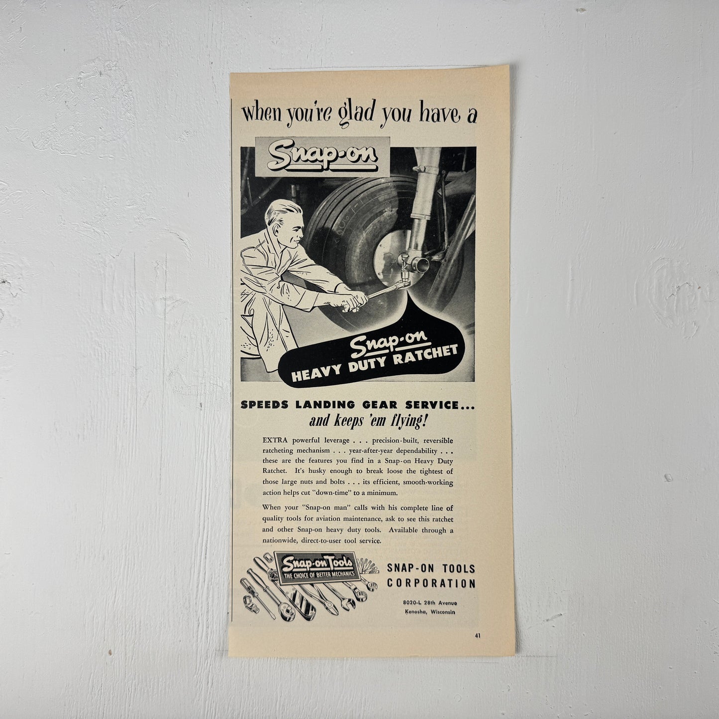 Snap-On Ratchet 1949 Ad