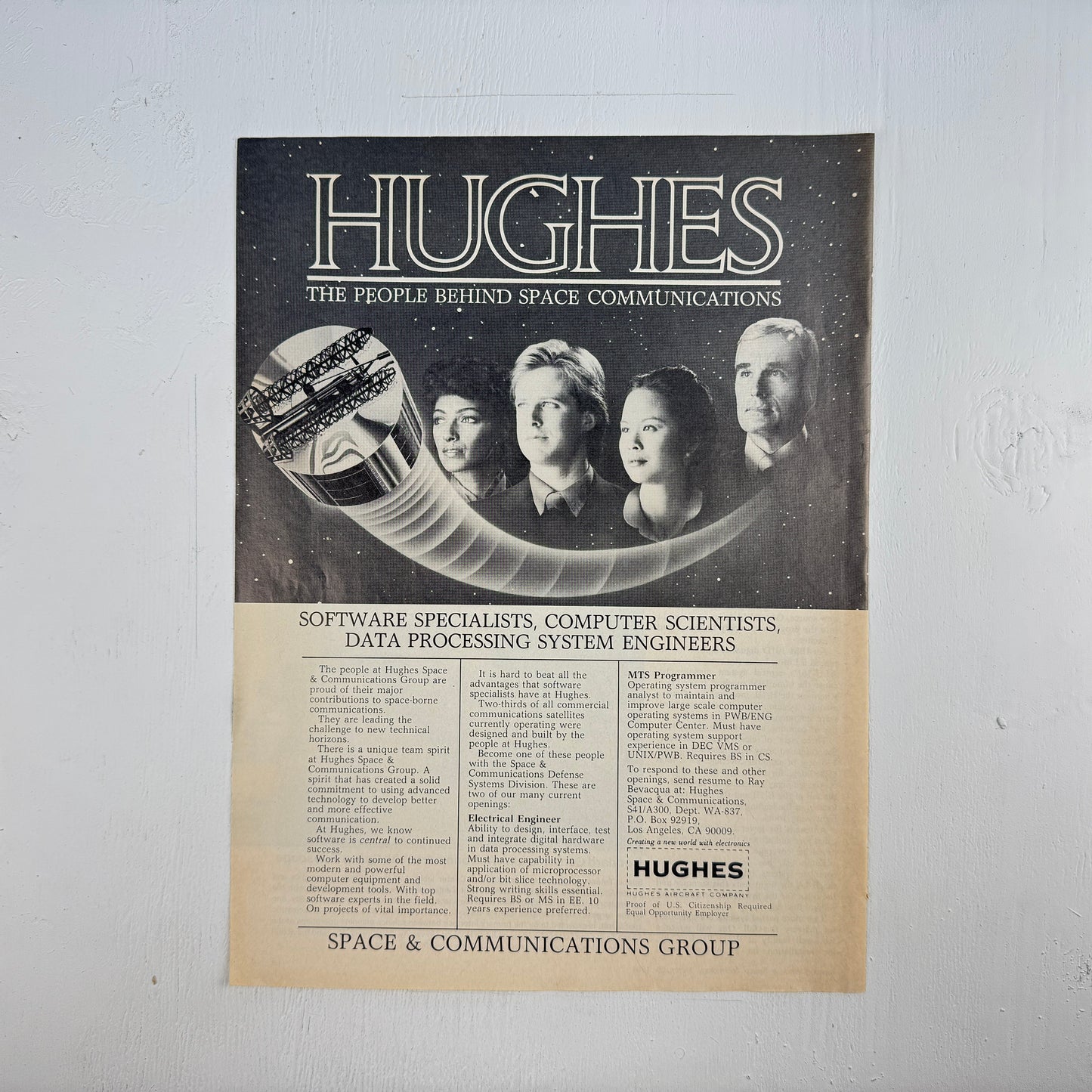 Hughes Space Communications Recruiting Ad