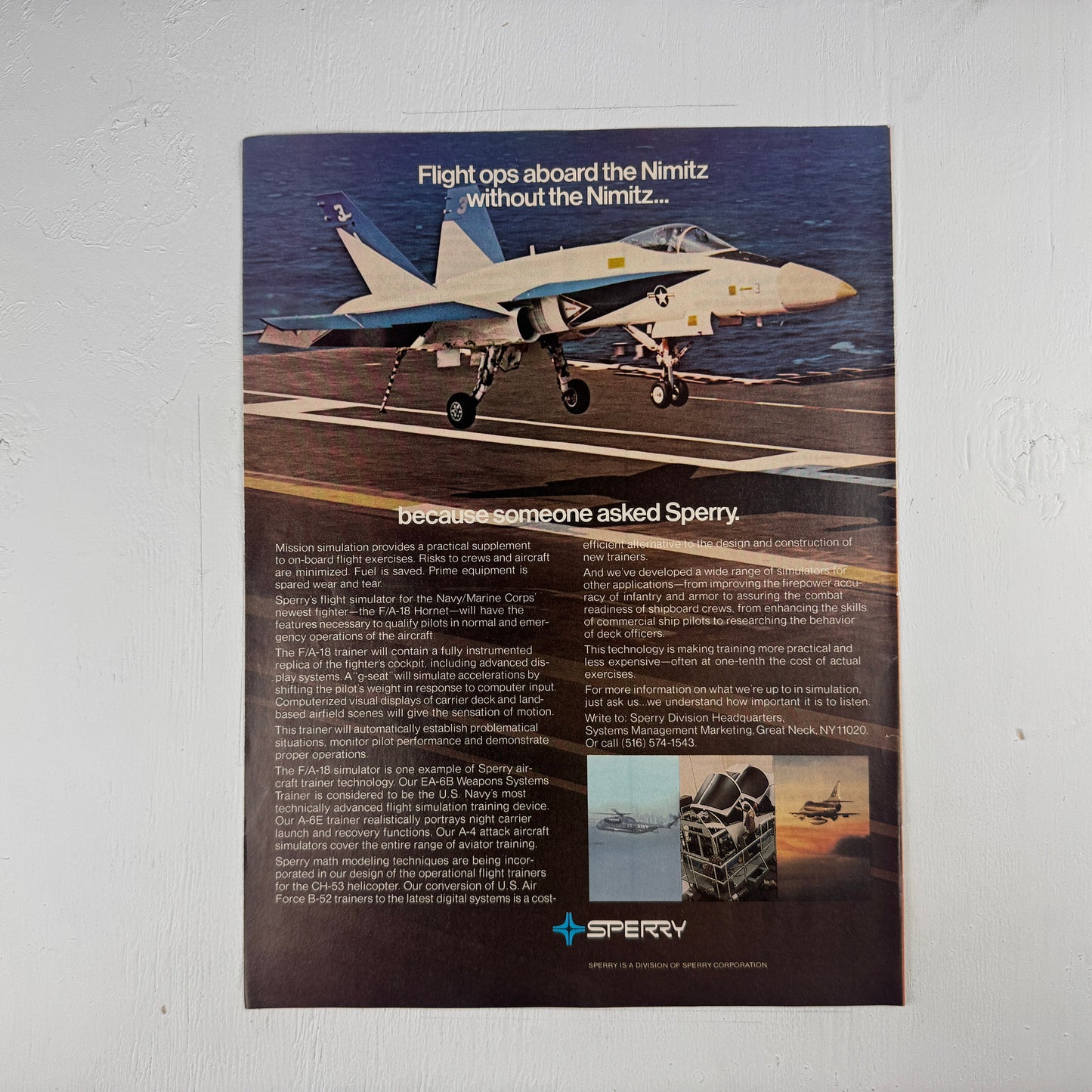 Sperry F-18 Simulators