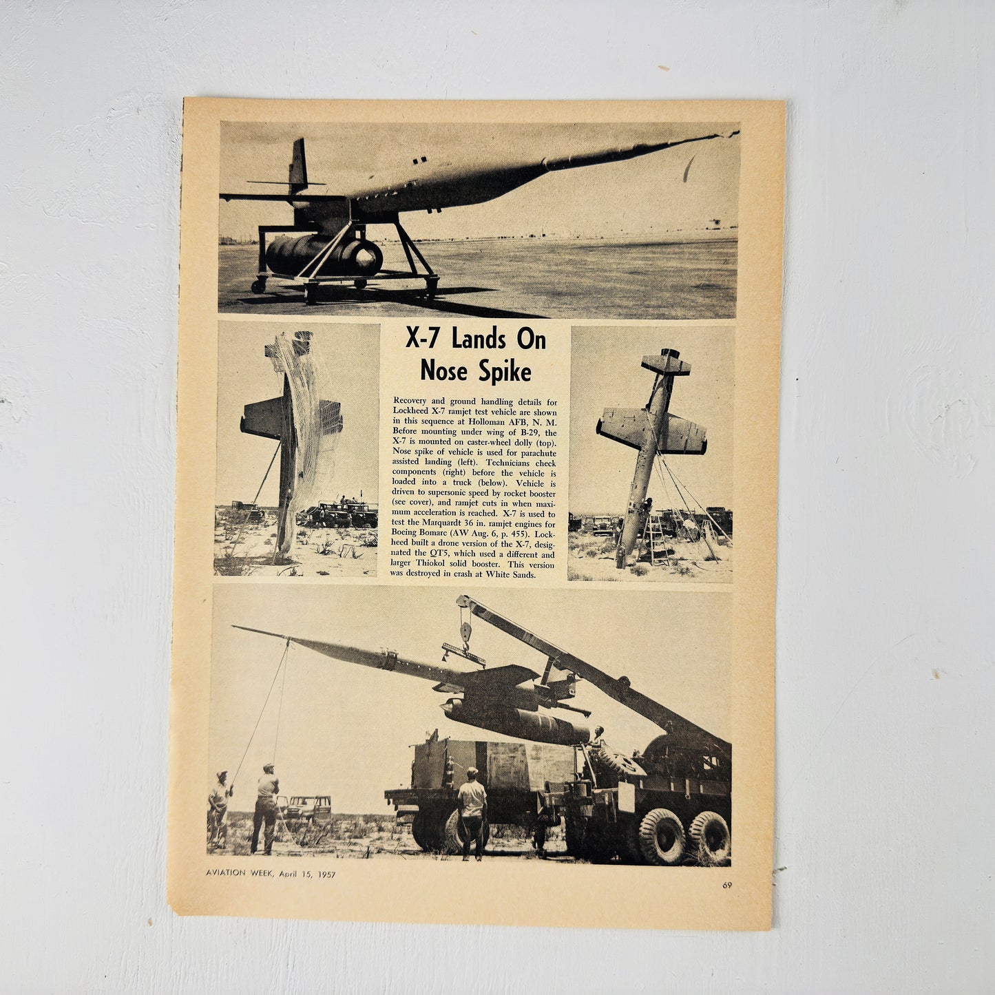 X-7 Lawndart Article, 1957