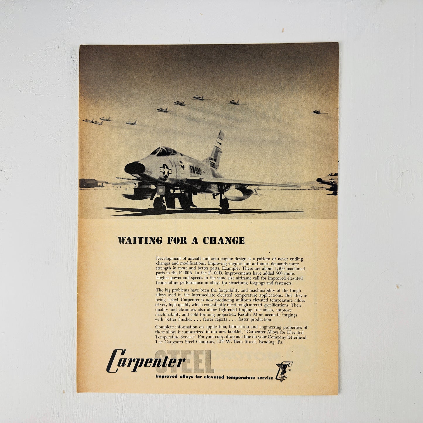 Carpenter Steel F-100 Ad