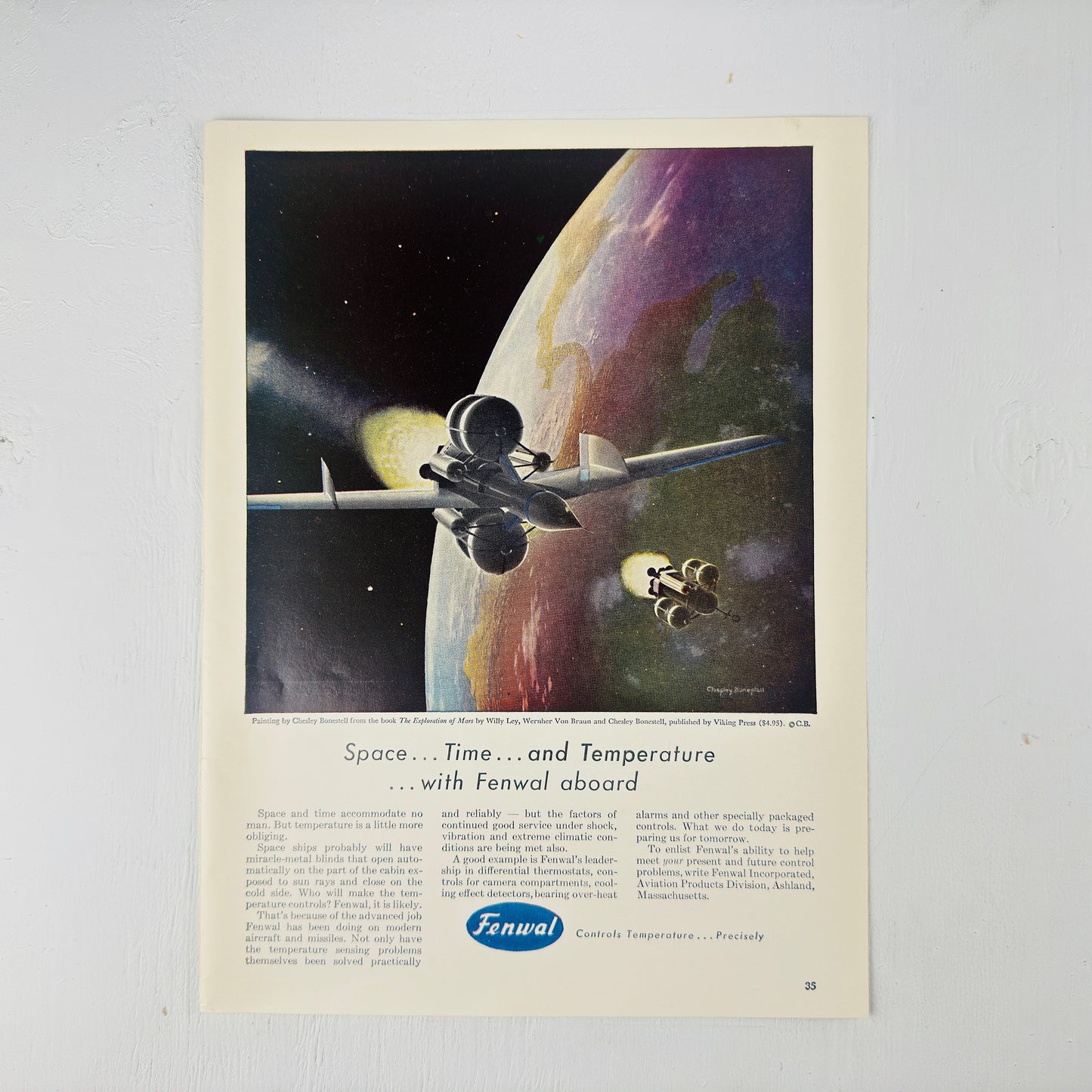 Bonestell Sci-Fi Illustration Fenwal Ad