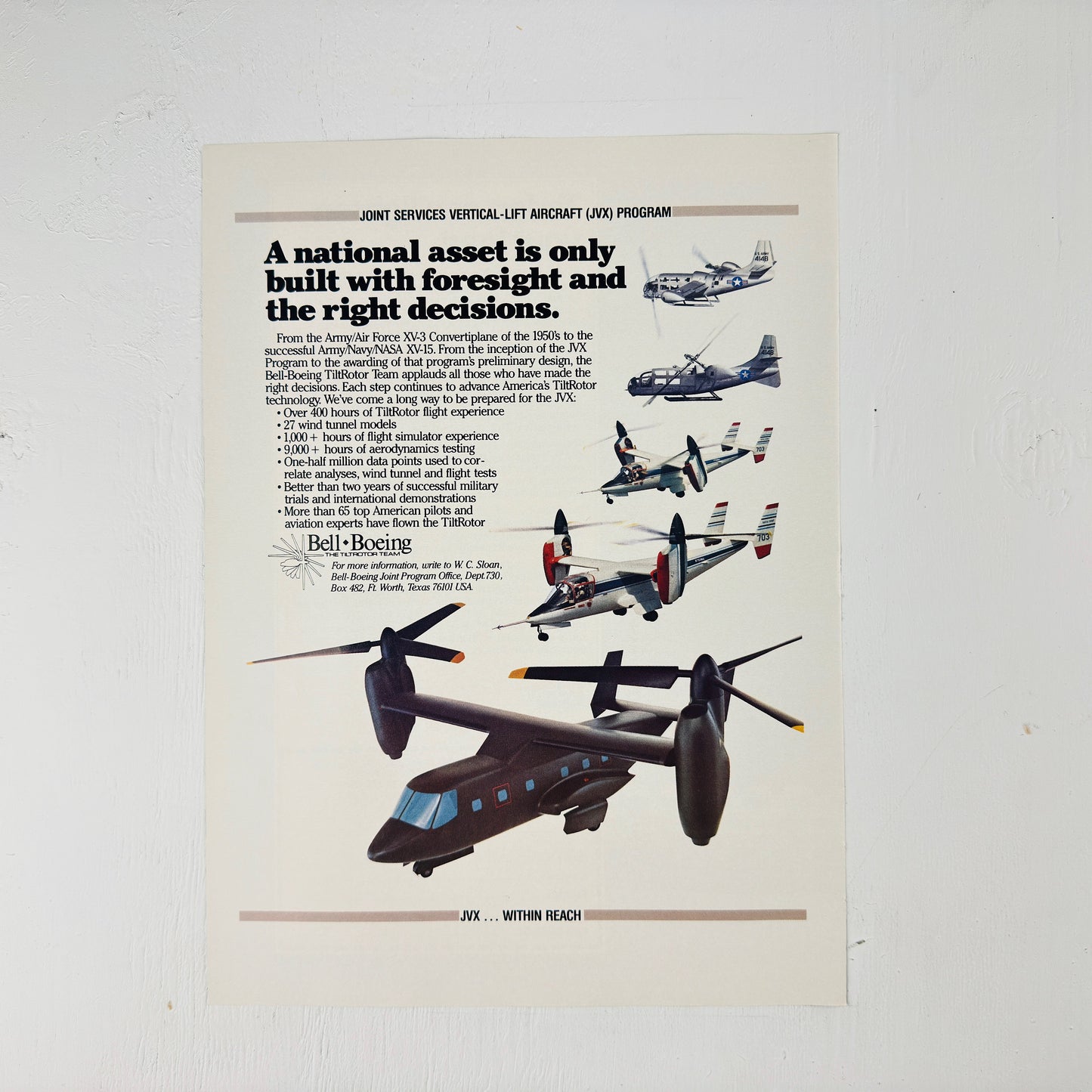 Joint Vertical Lift Bell-Boeing Tiltrotor Ad