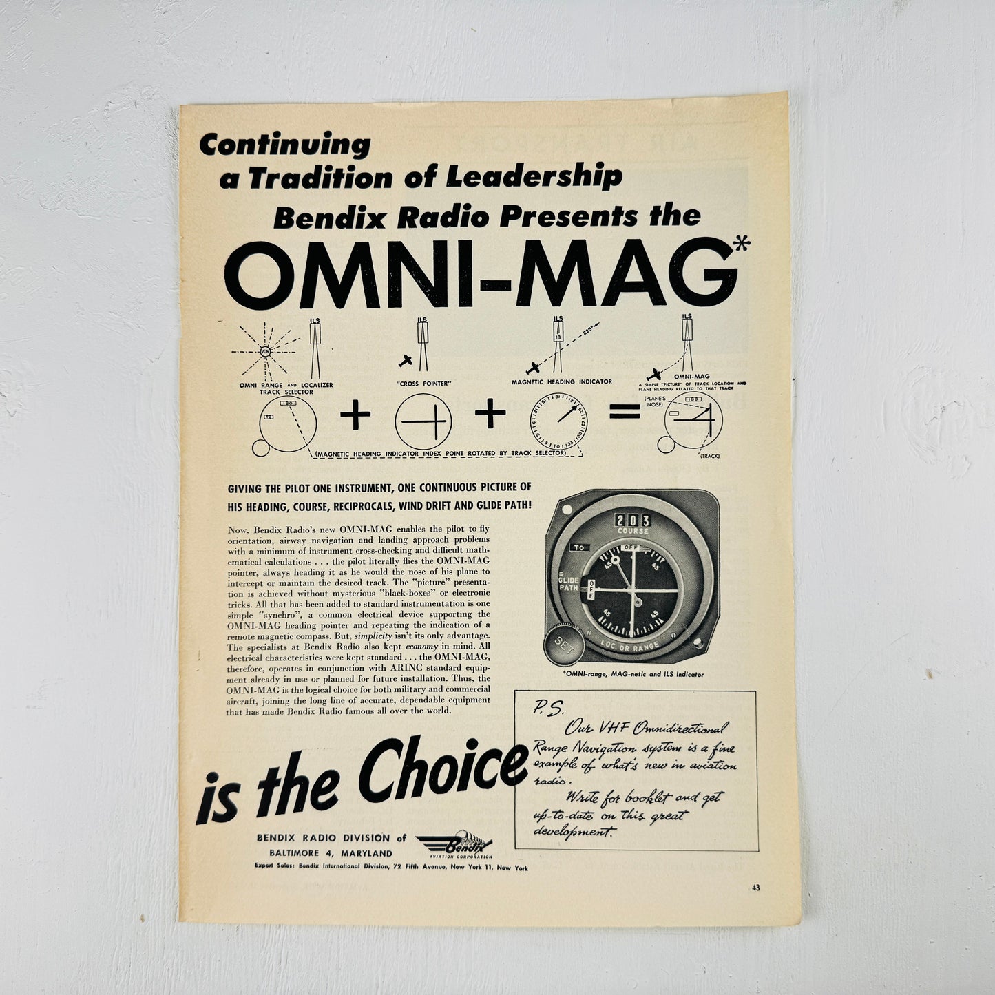 Bendix Omni-Mag Instrument