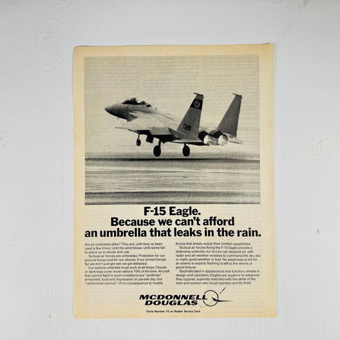 F-15: Can't afford an umbrella that leaks