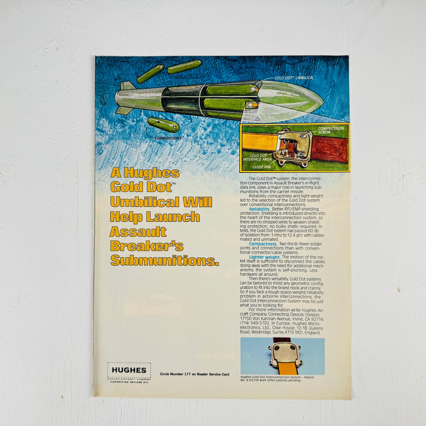 Hughes Gold Dot Umbilical for Cluster Bomb