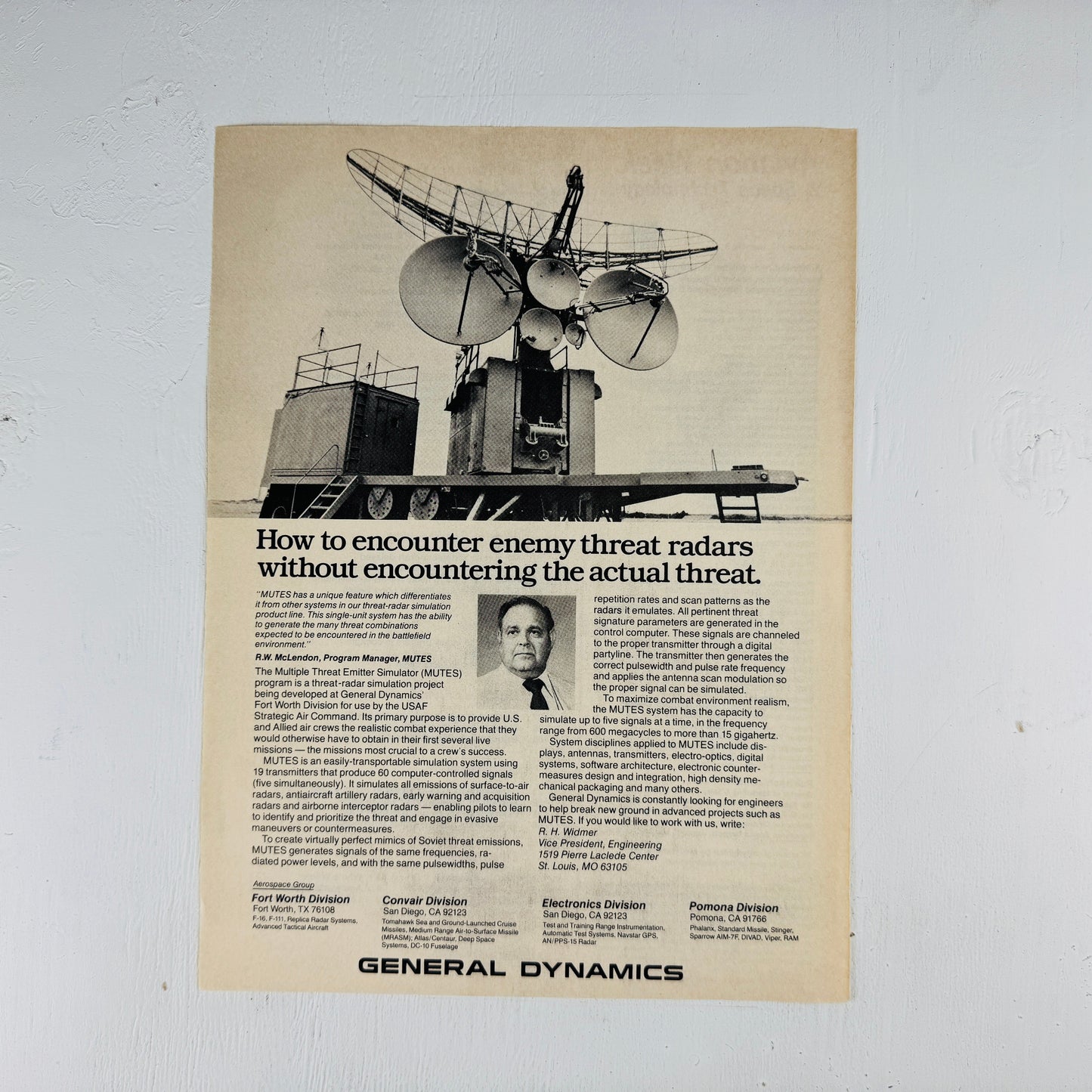 General Dynamics Radar Simulator