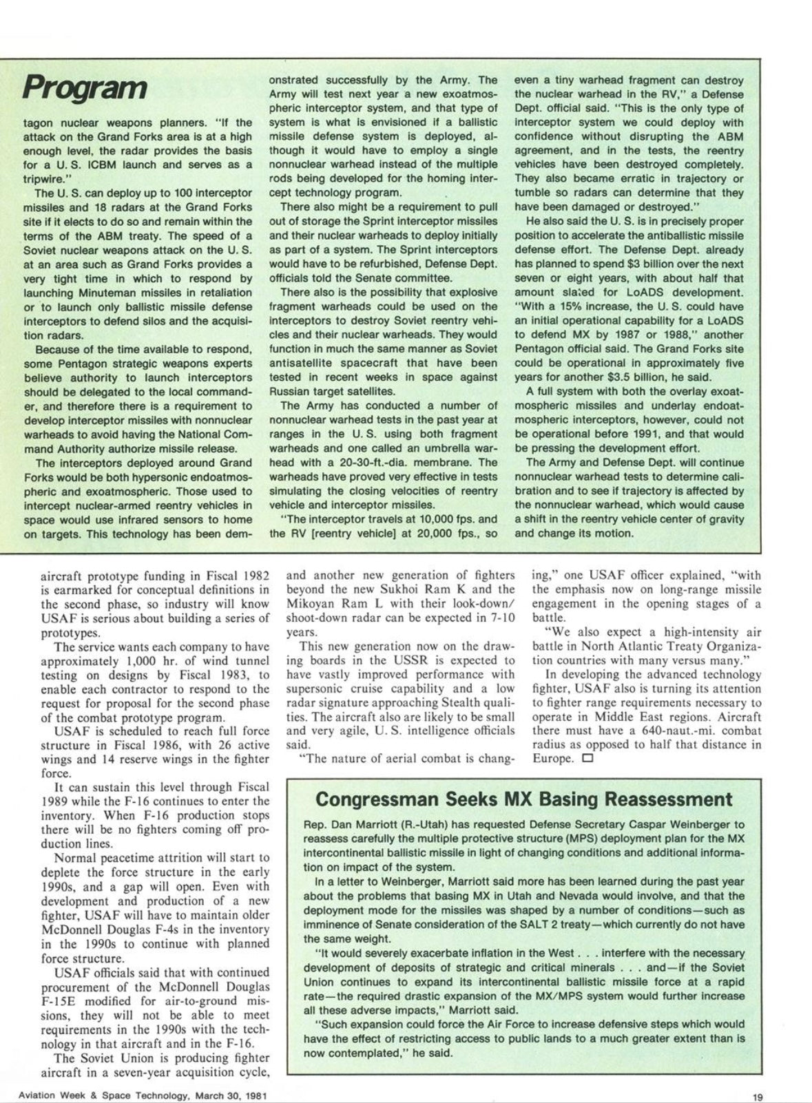 Future Fighters 1981 Article