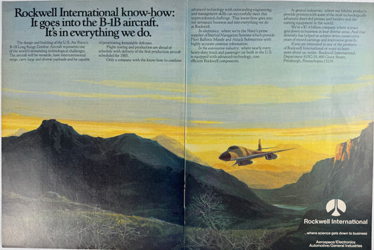 Rockwell B-1B 2-page Ad - Unframed