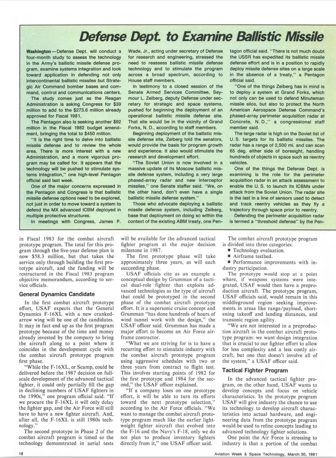 Future Fighters 1981 Article