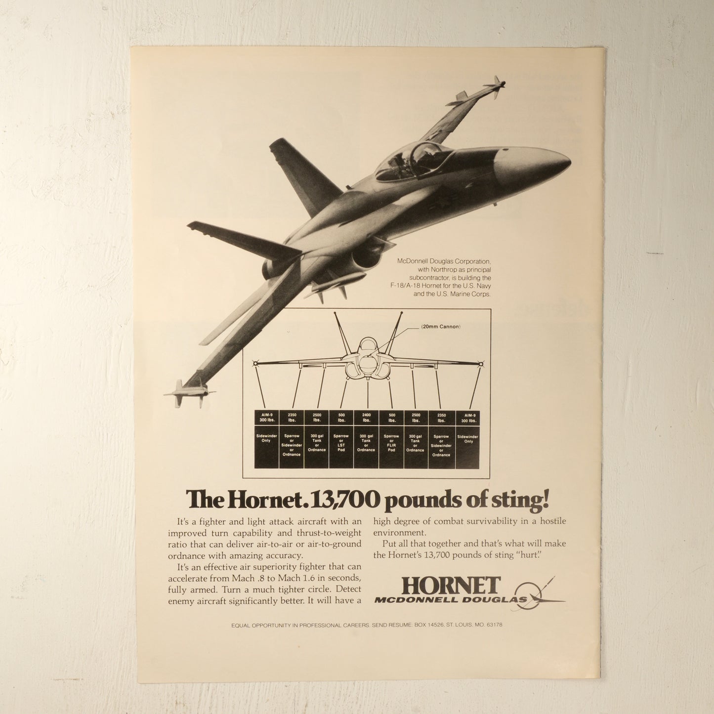 The Hornet. 13,700 lbs of sting!