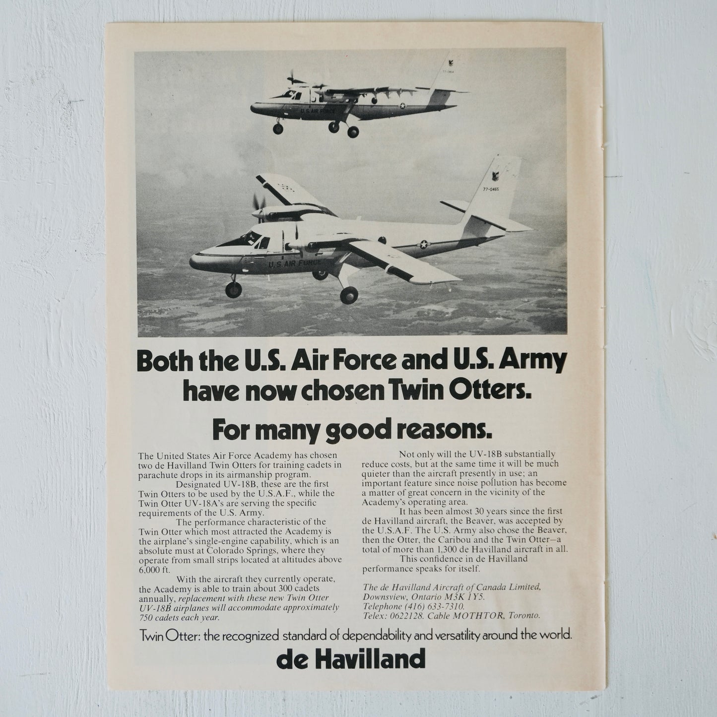 de Havilland Twin Otter USAF Academy Ad