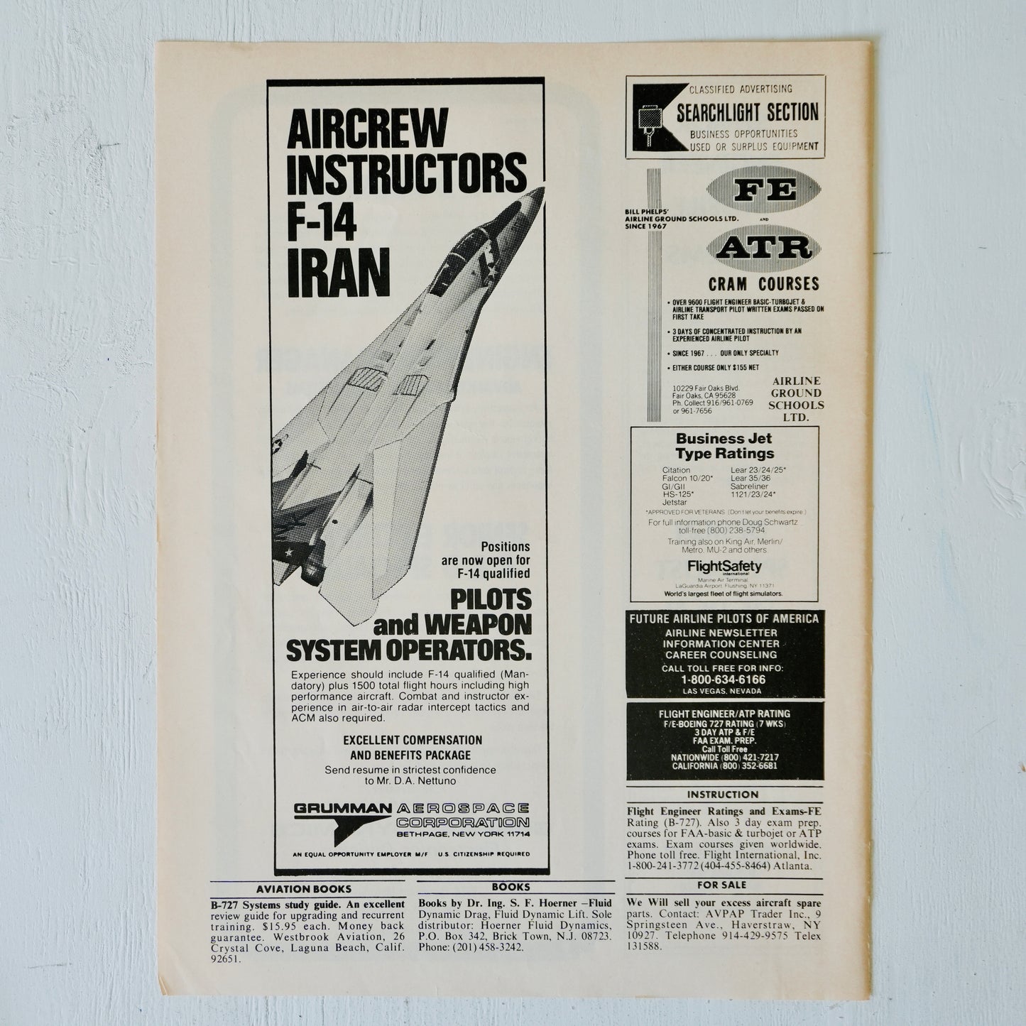 Grumman F-14 Iran Aircrew Instructors Ad