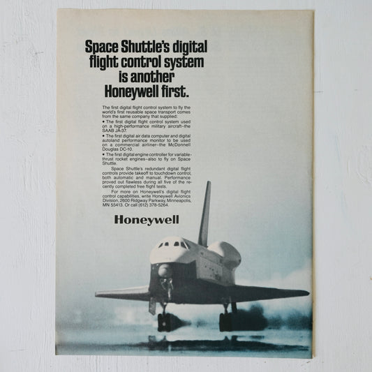 Honeywell Space Shuttle Digital Flight Control Ad