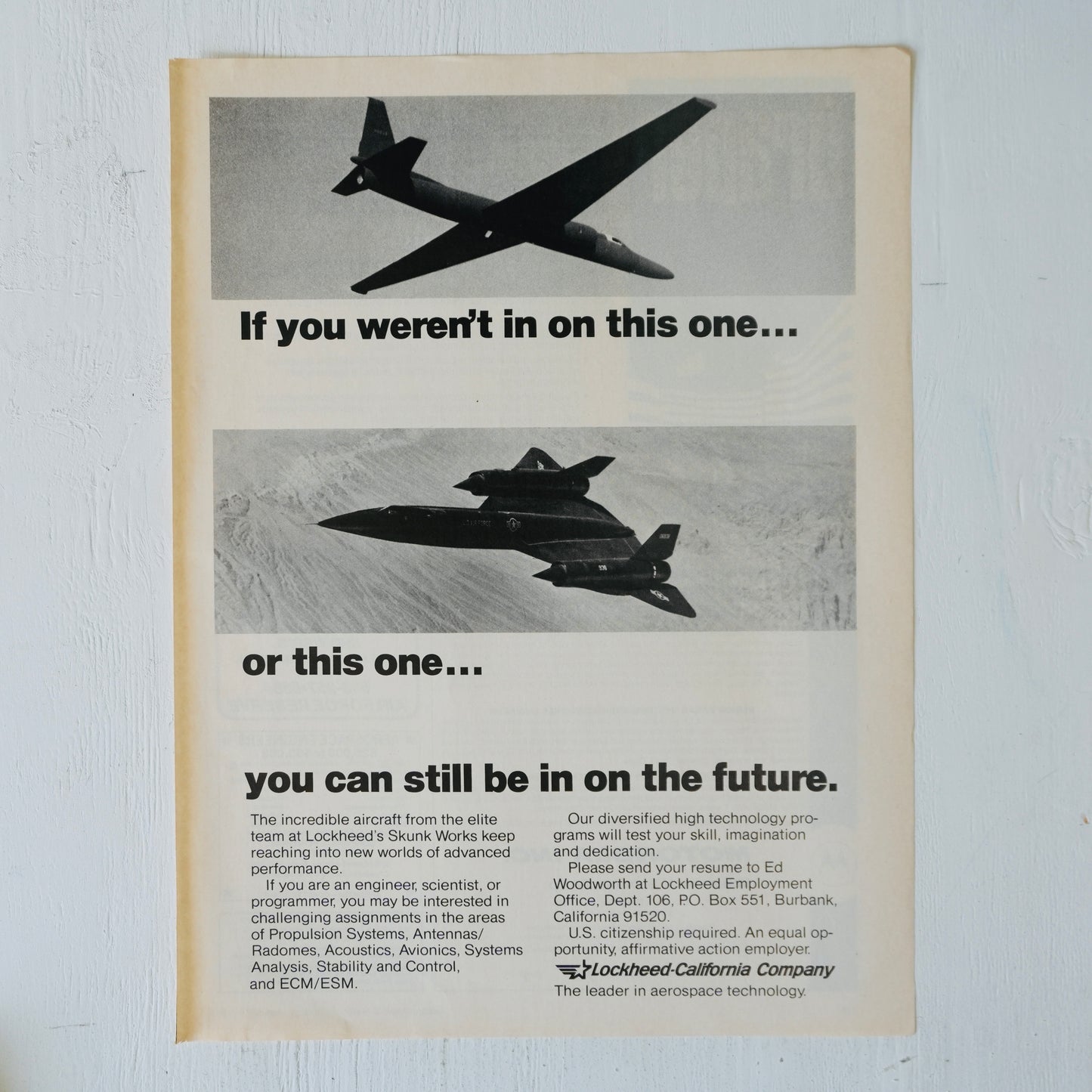 Lochkeed "in on the future" Recruiting Ad