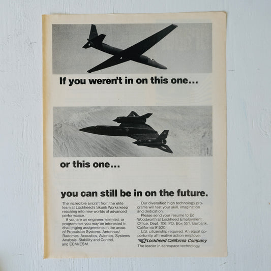 Lochkeed "in on the future" Recruiting Ad