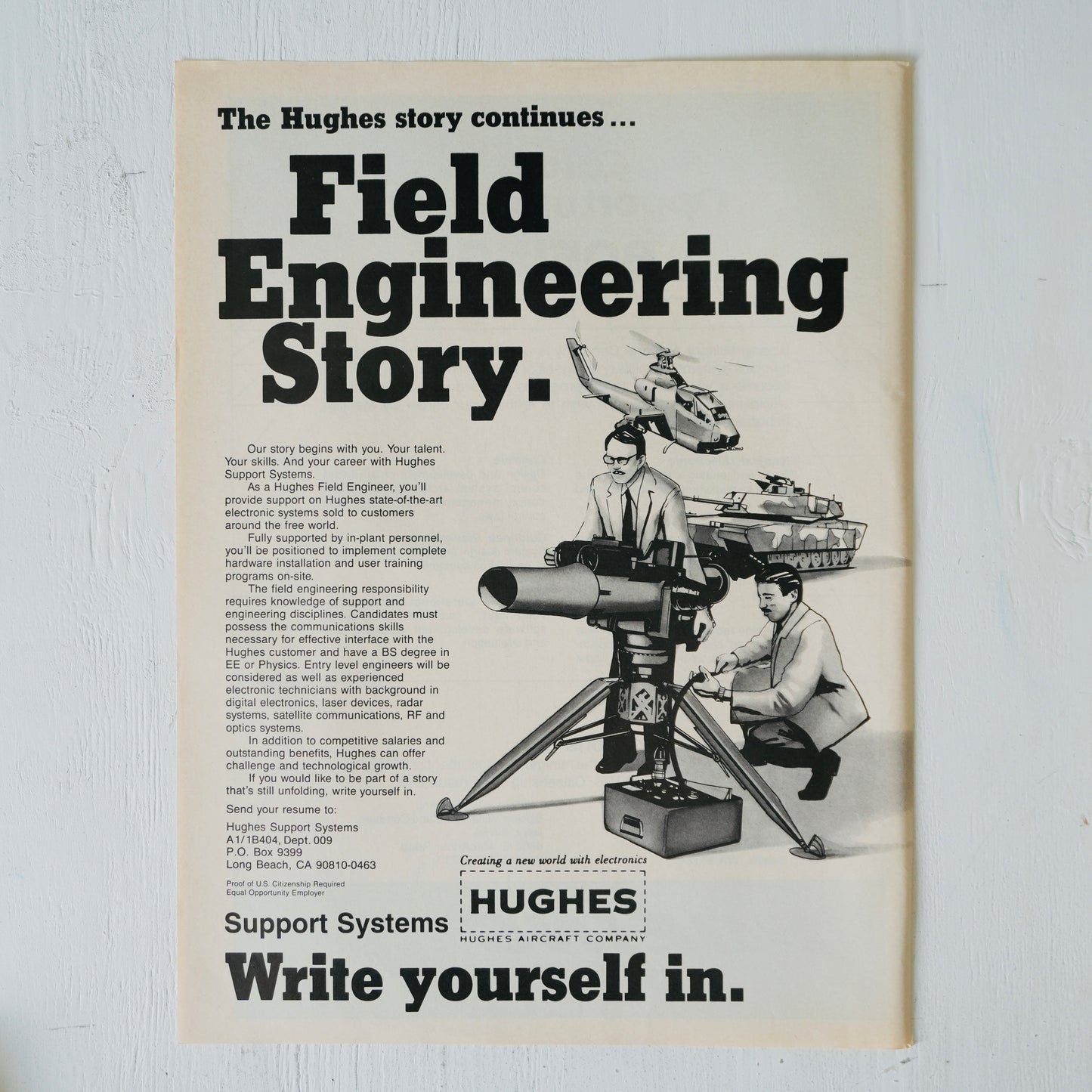 Hughes Field Engineering TOW Missile Recruiting Ad