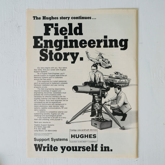 Hughes Field Engineering TOW Missile Recruiting Ad