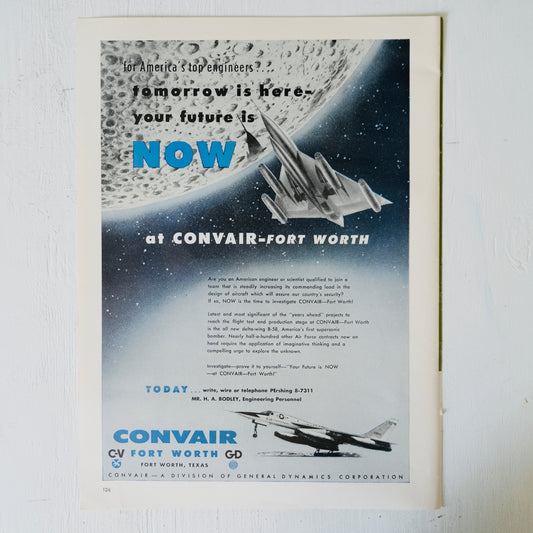 Convair-Fort Worth Your Future is NOW Recruiting Ad