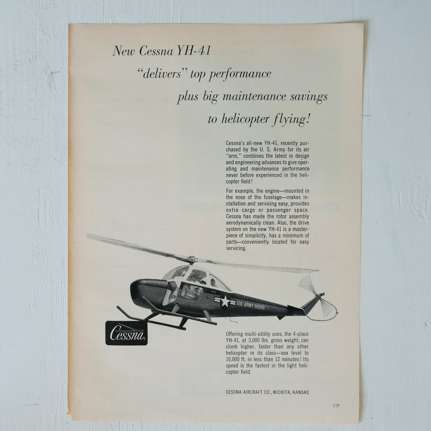 Cessna YH-41 Army Helicopter Ad