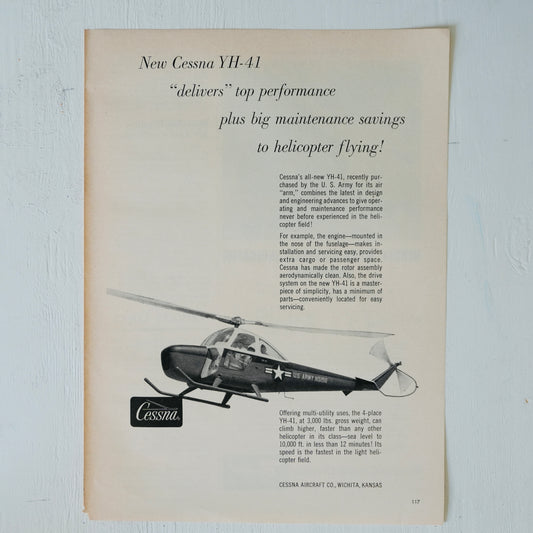 Cessna YH-41 Army Helicopter Ad