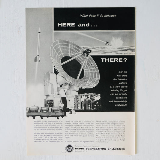 RCA AN/FPS-16 Instrumentation Radar Ad