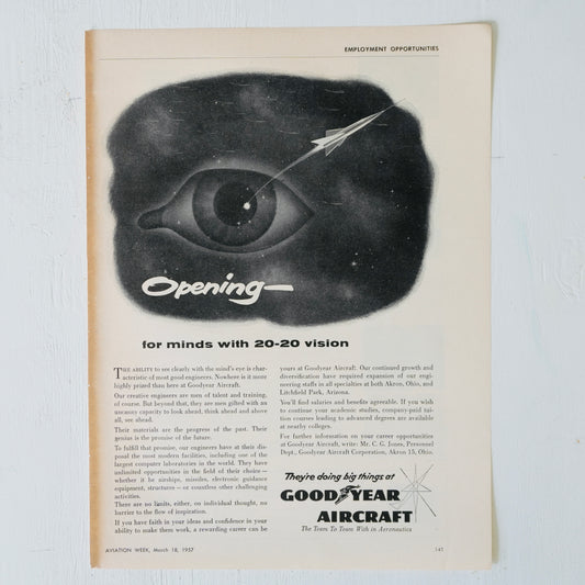 Goodyear Aircraft Opening Recruiting Ad