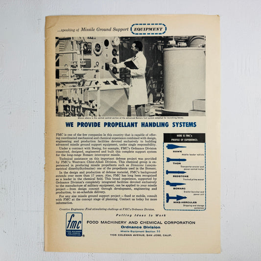 Food Machinery and Chemical Corp Propellant Handling