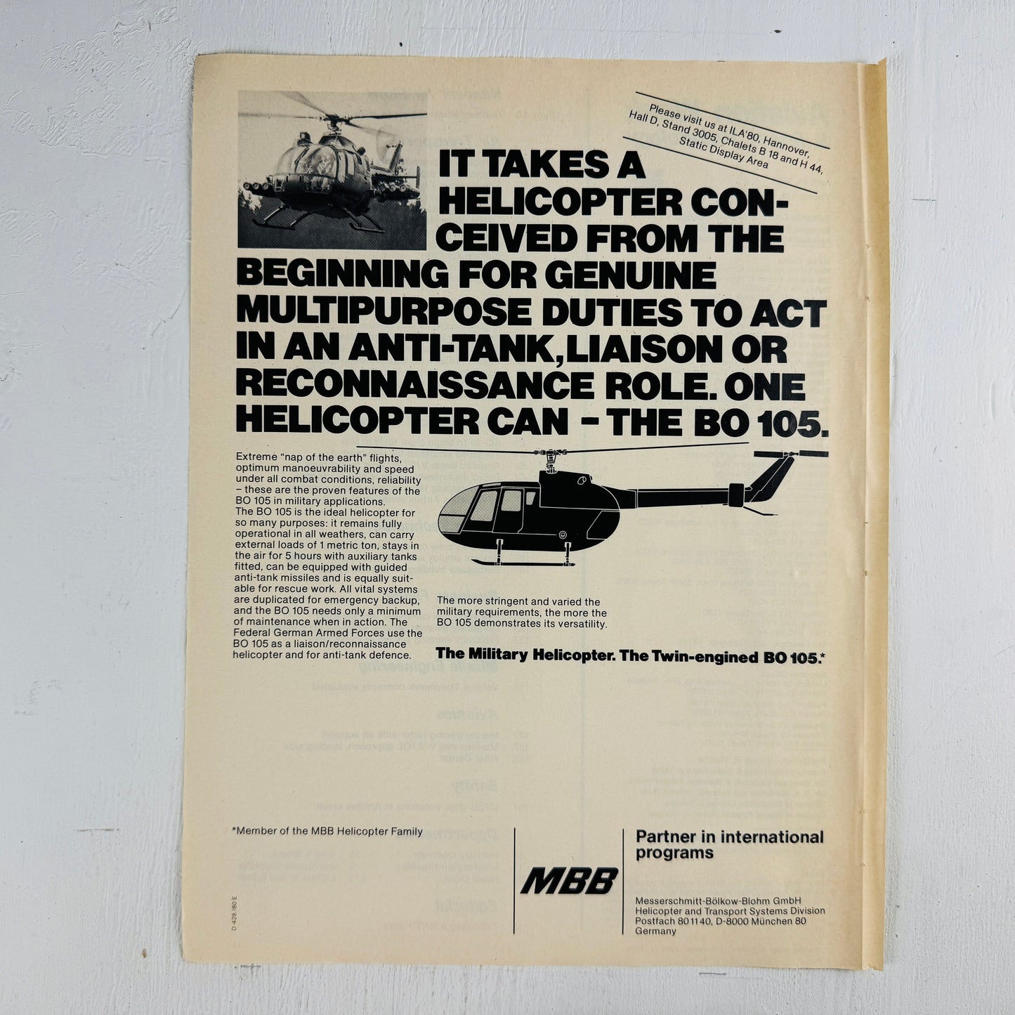 MBB BO 105 Helicopter