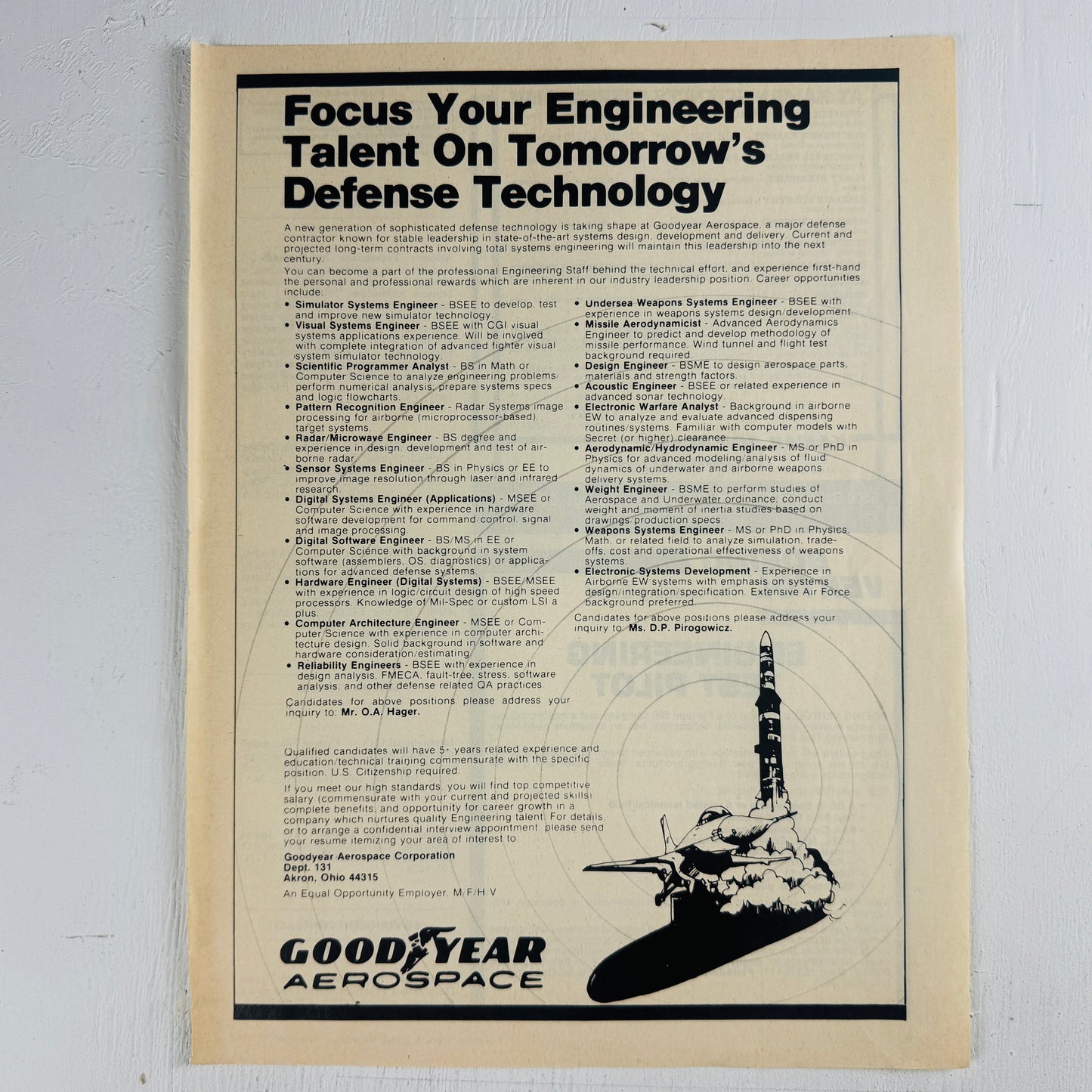 Goodyear Defense Tech Recruiting