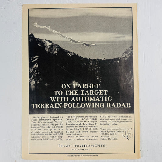 Texas Instruments F-16 Terrain-Following Radar